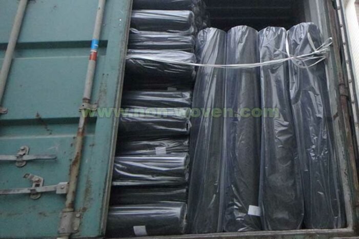 non woven needle punched geotextile nonwoven roll loading