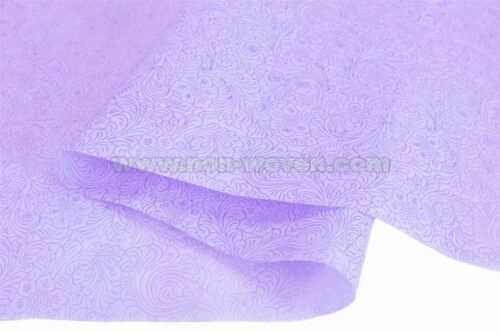 L.purple non woven flower wrapping paper