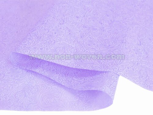 L.purple non woven flower wrapping paper
