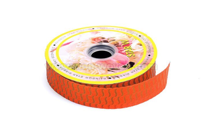 Orange gift wrap nonwoven ribbon