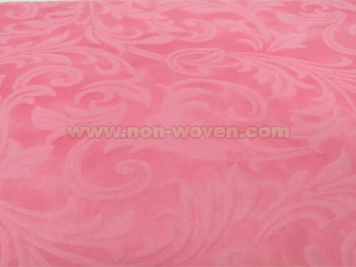 Pink Iris Flower Emboss Nonwoven Fabric
