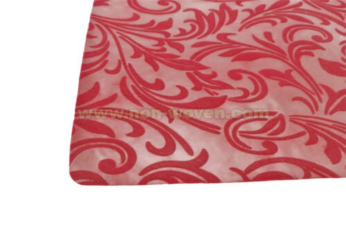 Burgundy Iris Flower Emboss Nonwoven