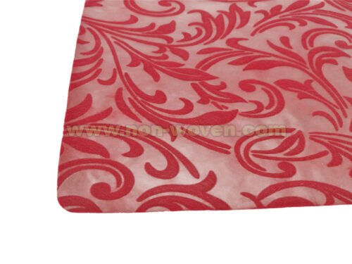 Burgundy Iris Flower Emboss Nonwoven