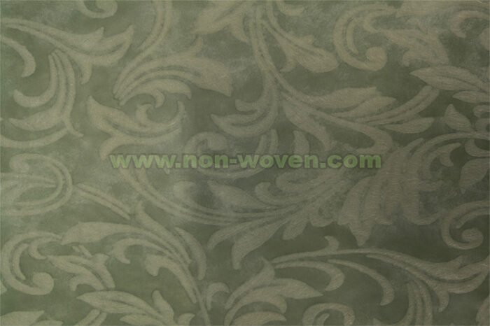 Grass Green Iris Flower Embossed Nonwoven - Image 3