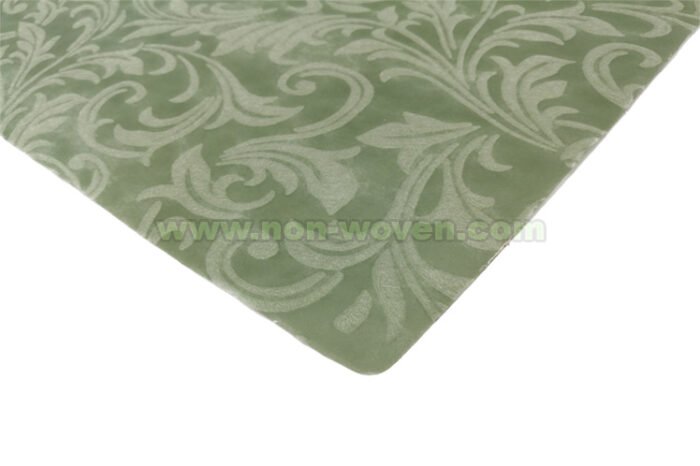 Grass Green Iris Flower Embossed Nonwoven - Image 2