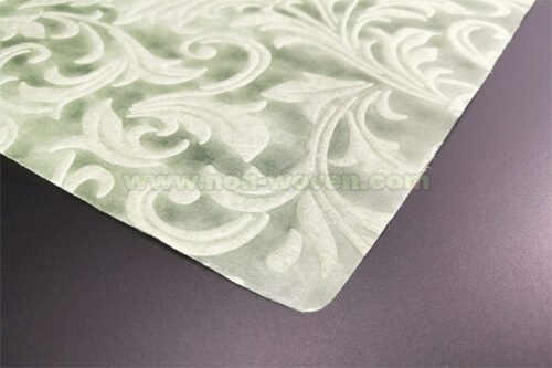 Apple Greem Iris Flower Emboss Non-woven