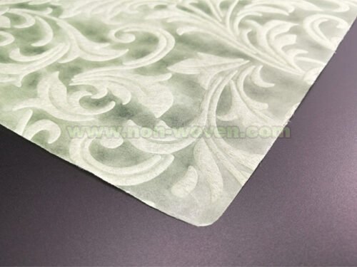 Apple Greem Iris Flower Emboss Non-woven
