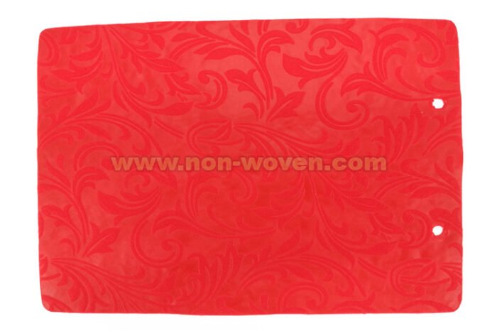 Red Iris Flower Emboss Non-woven Fabric - Image 3