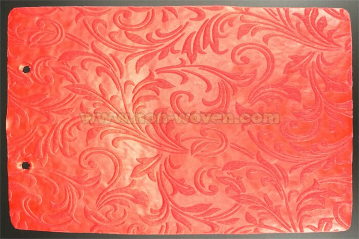 Red Iris Flower Emboss Non-woven Fabric