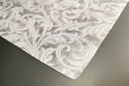 Cream Iris Flower Emboss Non woven Fabric