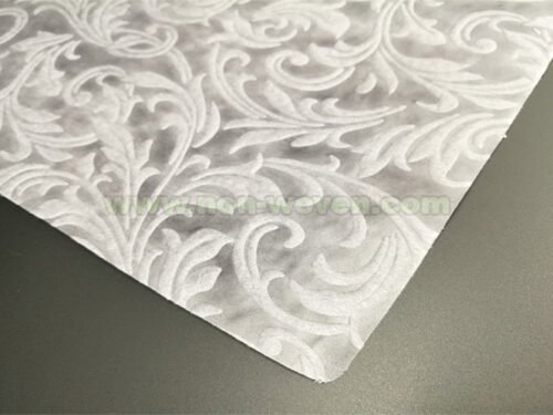 Cream Iris Flower Emboss Non woven Fabric
