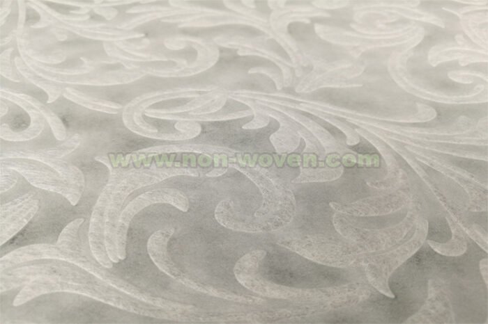 Cream Iris Flower Emboss Non woven Fabric - Image 8