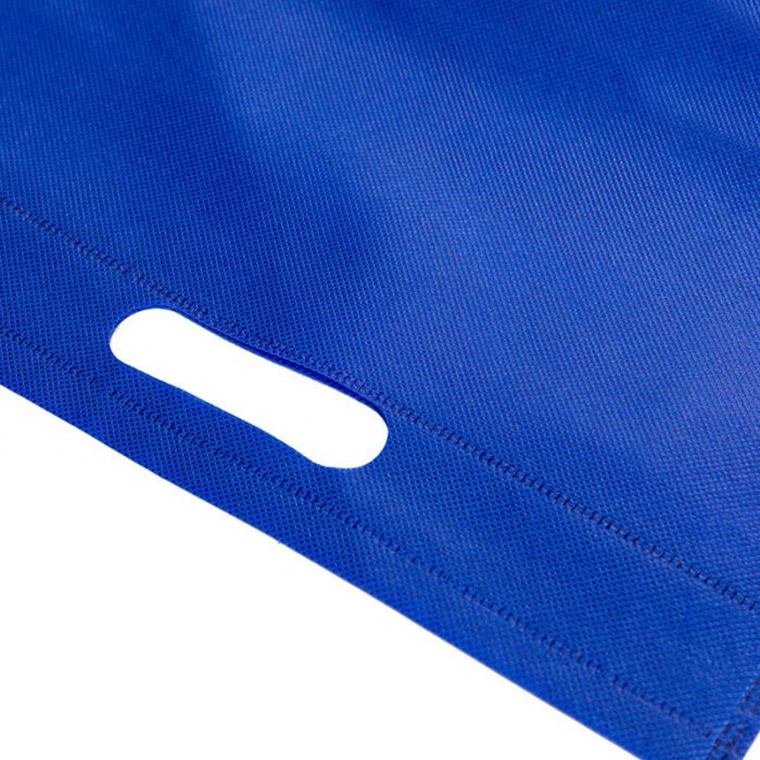 D Cut PP Spunbond Non woven Carry Bags Blue - Image 4