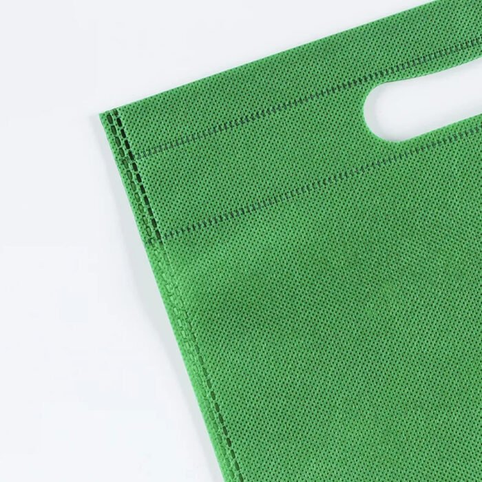 D Cut Non woven Carry Bags Green - Image 7