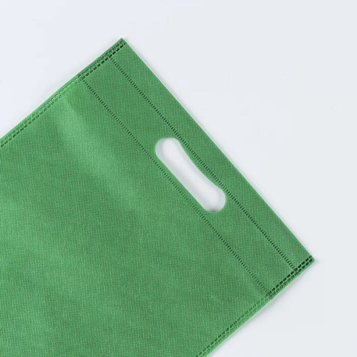 D Cut Non woven Carry Bags Green - Image 6