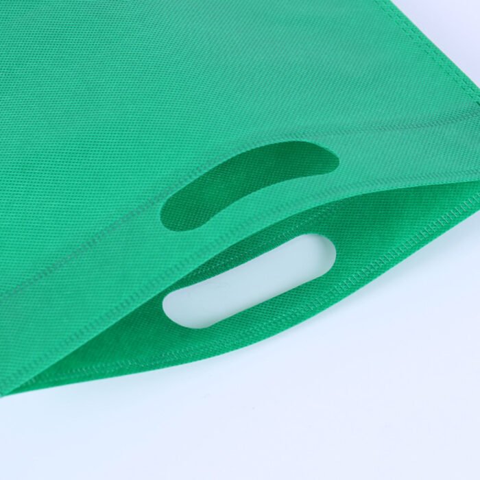 D Cut Non woven Carry Bags Green - Image 3