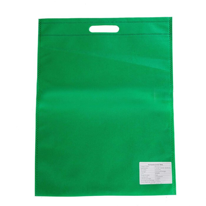 D Cut Non woven Carry Bags Green - Image 5