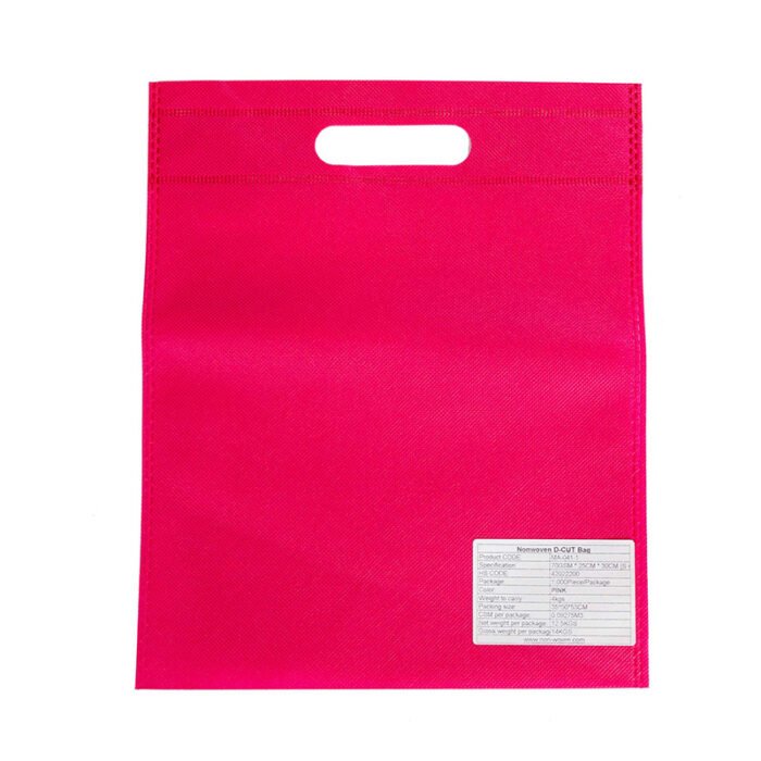 D Cut Spunbond Non woven Carry Bags Plum