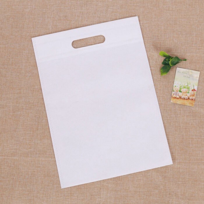 D Cut Non woven Carry Bags White