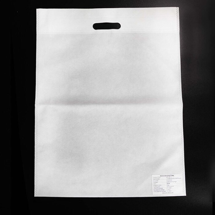 D Cut Non woven Carry Bags White - Image 7
