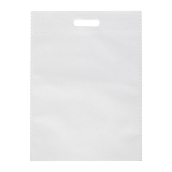 D Cut Non woven Carry Bags White - Image 3