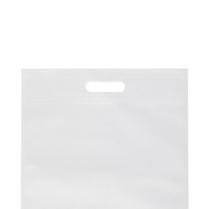 D Cut Non woven Carry Bags White - Image 2