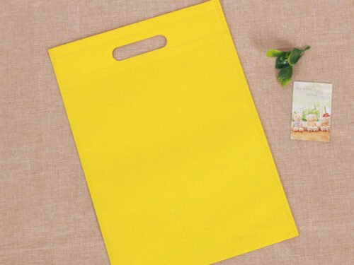 D Cut Non woven Carry Bags Yellow