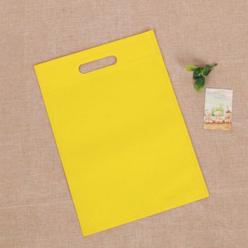 D Cut Non woven Carry Bags Yellow