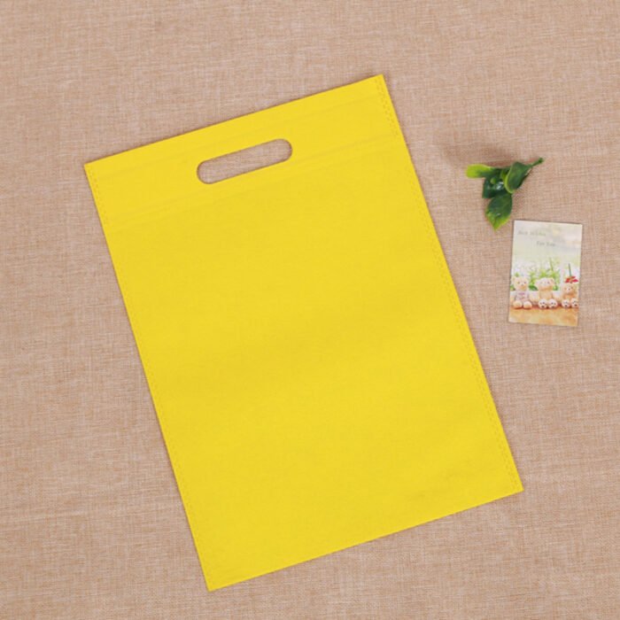 D Cut Non woven Carry Bags Yellow