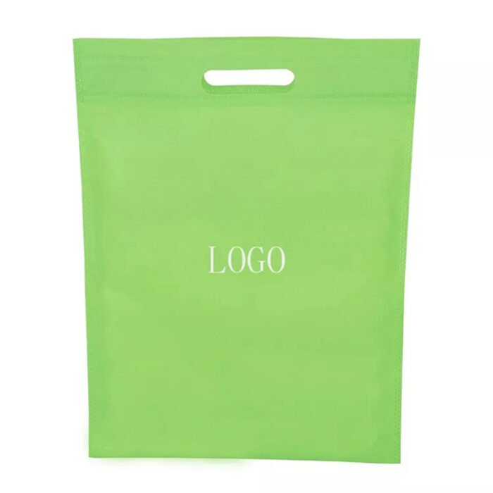 D Cut Non woven Carry Bags Apple Green - Image 3
