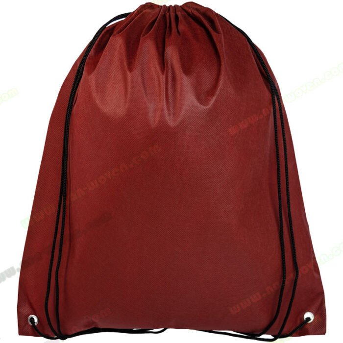 PP Spunbond Nonwoven Drawsting Bag Burgundy