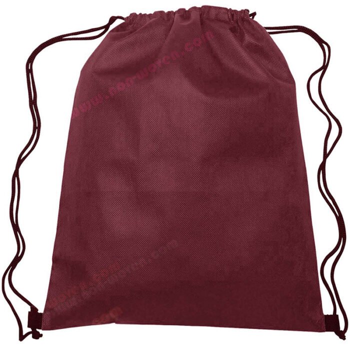 PP Spunbond Nonwoven Drawsting Bag Burgundy - Image 2