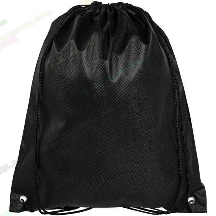 PP Spun-bond Non-woven Drawsting Bag Black - Image 8
