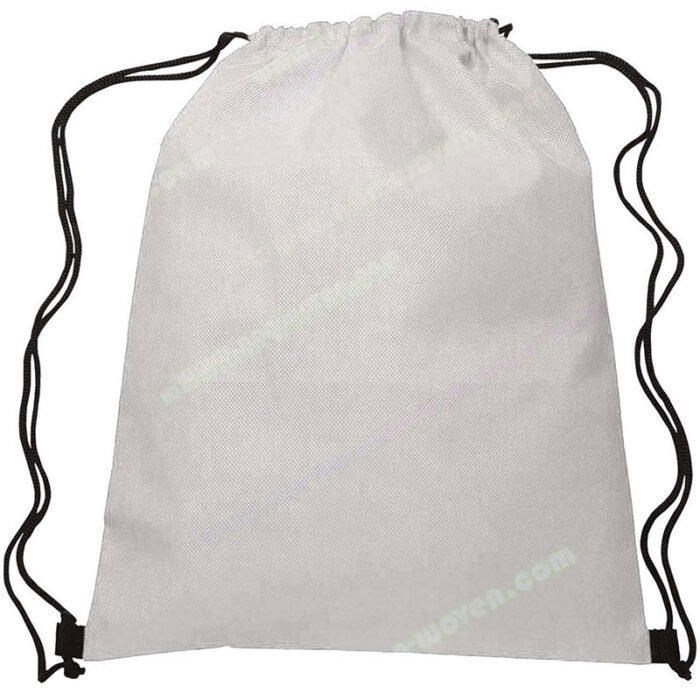 PP Spunbond Nonwoven Drawsting Bag White - Image 3