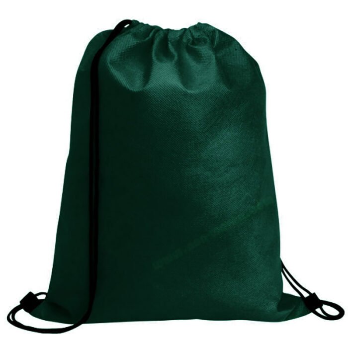 PP Spunbond Non woven Drawsting Bag Dark Green - Image 3