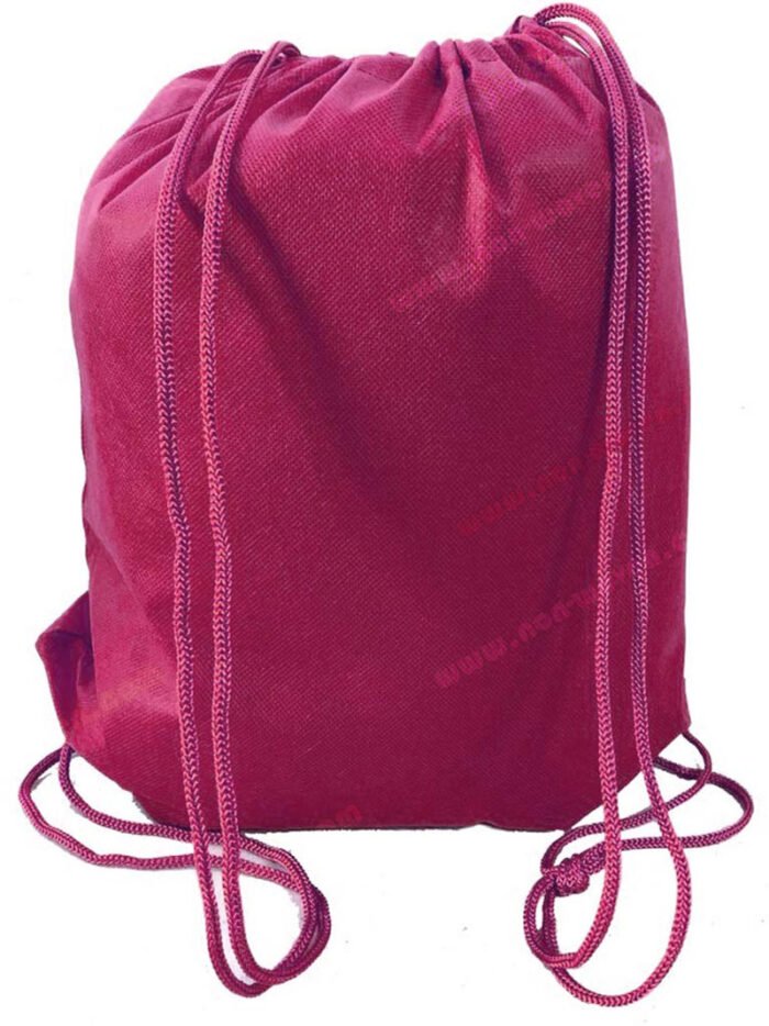 PP Spunbond Nonwoven Drawsting Bag Maroon - Image 2
