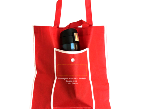 Eco-Friendly 100% PP Spunbond Foldable Nonwoven Bag Red