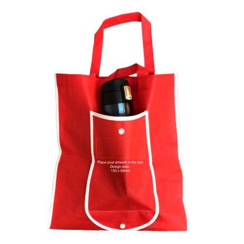 Eco-Friendly 100% PP Spunbond Foldable Nonwoven Bag Red