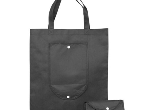 Foldable Non woven Grocery Bag Black