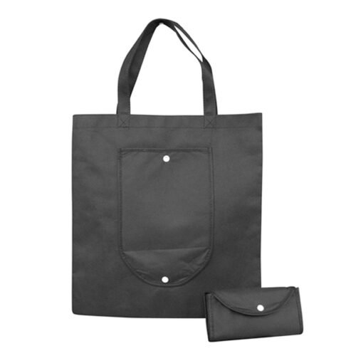Foldable Non woven Grocery Bag Black