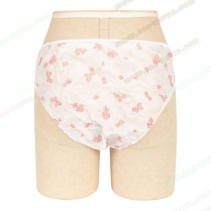 Pink Printed Non-woven Disposable Briefs - Image 2